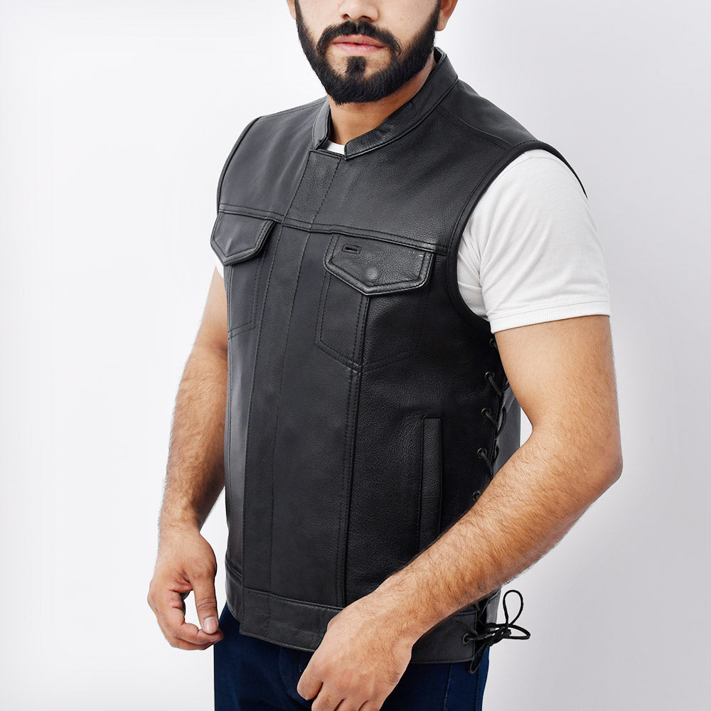 HUNT - Motorcycle Leather Vest Men's Vest Best Leather Ny   