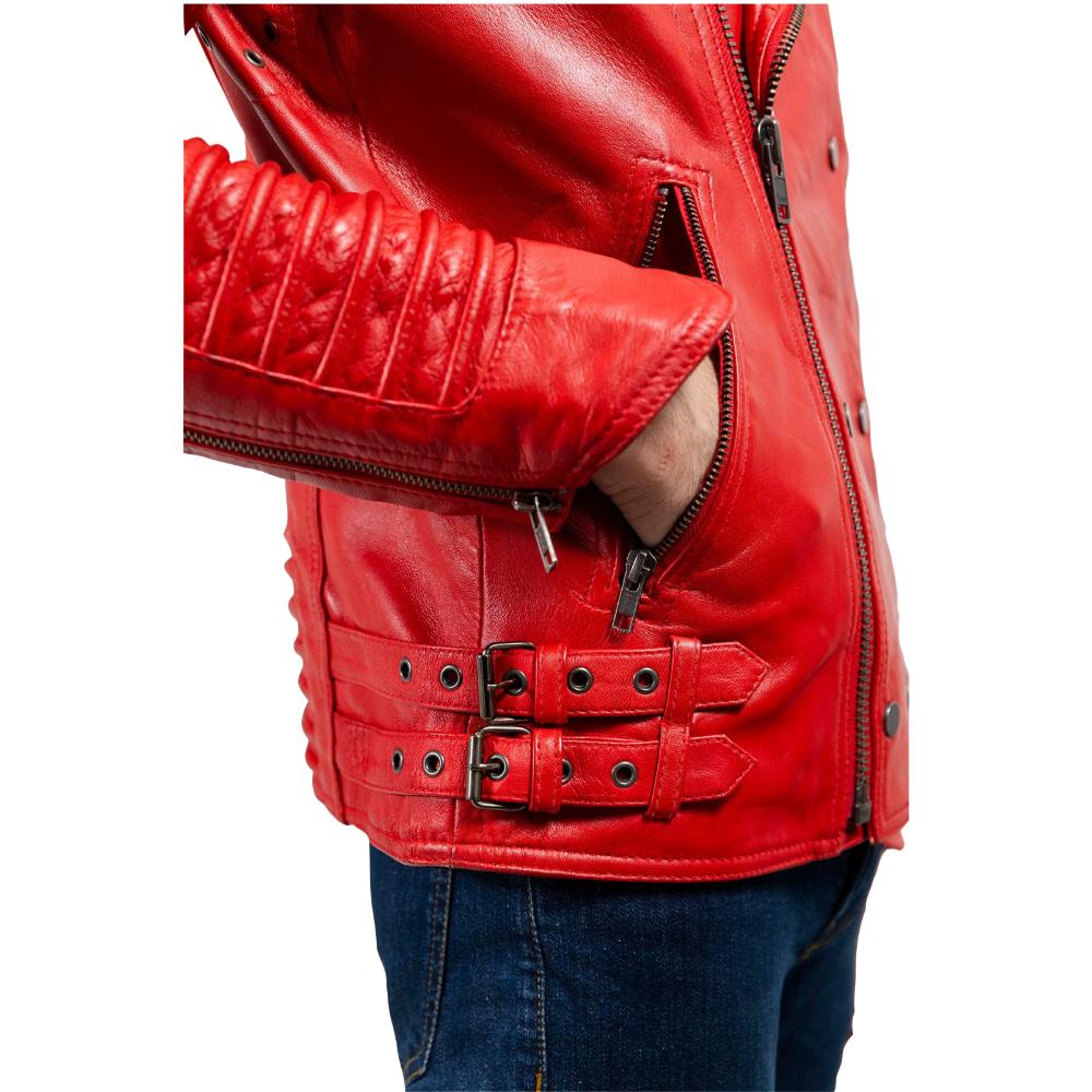 Brooklyn - Men's Fashion Lambskin Leather Jacket (Fire Red) Men's Jacket Best Leather Ny   