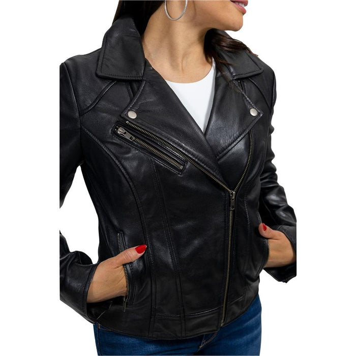 Betsy - Women's Fashion Lambskin Leather Jacket (Black) Jacket Best Leather Ny   