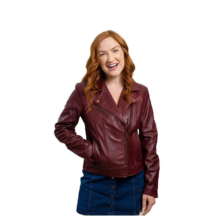 Betsy - Women's Fashion Lambskin Leather Jacket (Oxblood) Jacket Best Leather Ny   