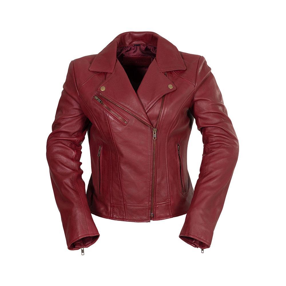 Betsy - Women's Fashion Lambskin Leather Jacket (Oxblood) Jacket Best Leather Ny XXS Oxblood 