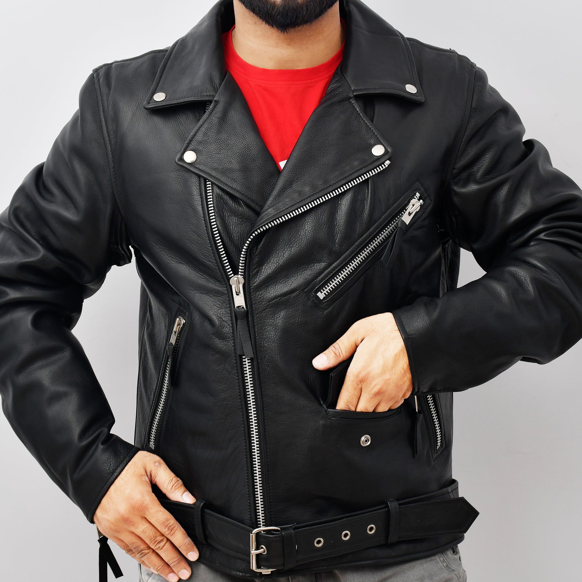 BLACK PANTHAR Motorcycle Leather Jacket Men's Jacket Best Leather Ny   