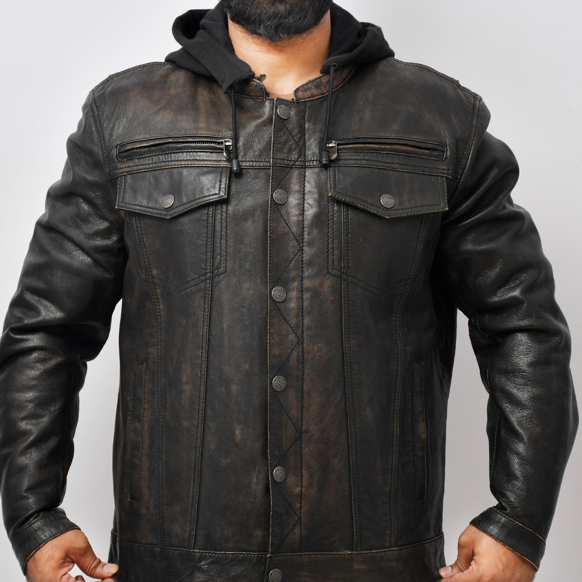 BROOKLYN Leather Motorcycle Jacket Men's Jacket Best Leather Ny   