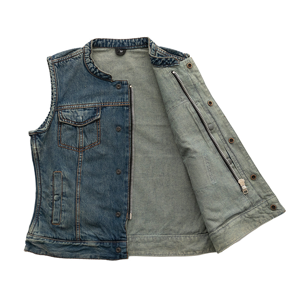 CAT WOMEN Motorcycle Denim Vest Women's Vest Best Leather Ny   