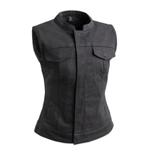 CAT WOMEN Motorcycle Twill Vest Women's Vest Best Leather Ny XS Black 