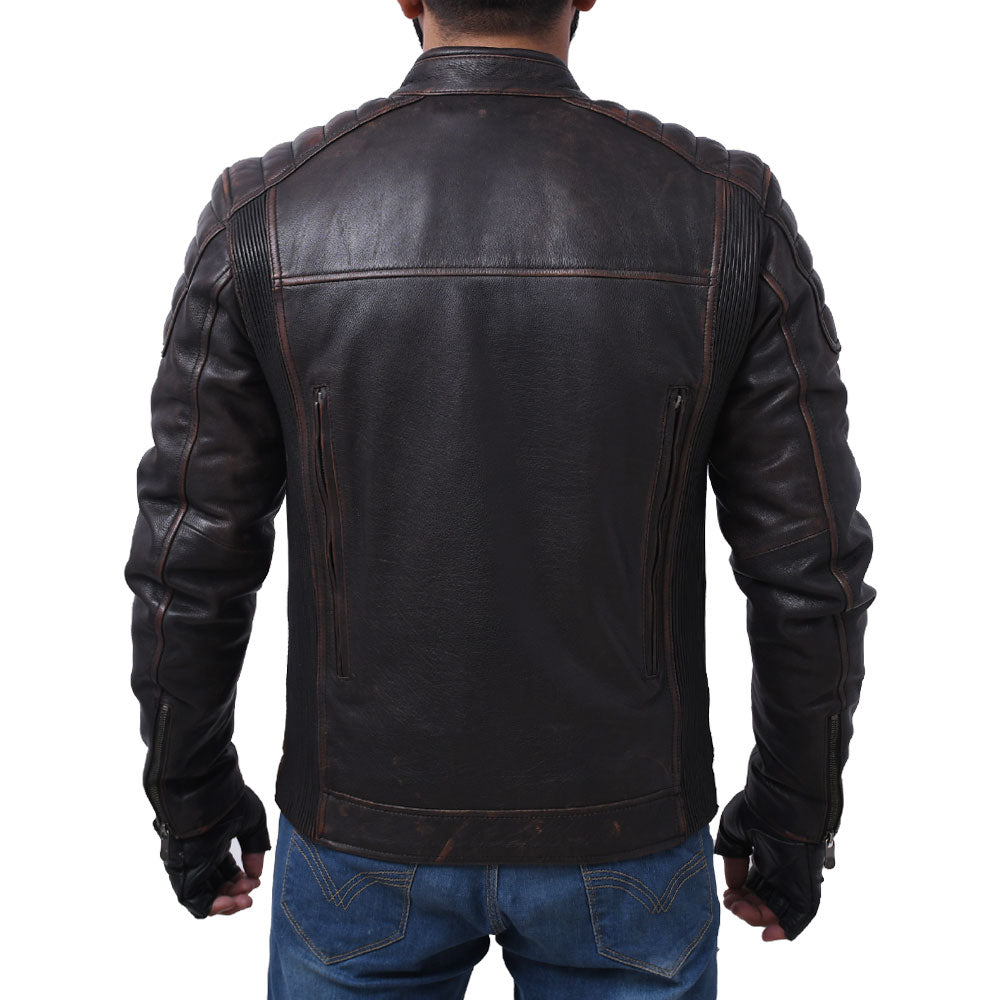 CRUSADER Motorcycle Leather Jacket Men's Jacket Best Leather Ny   