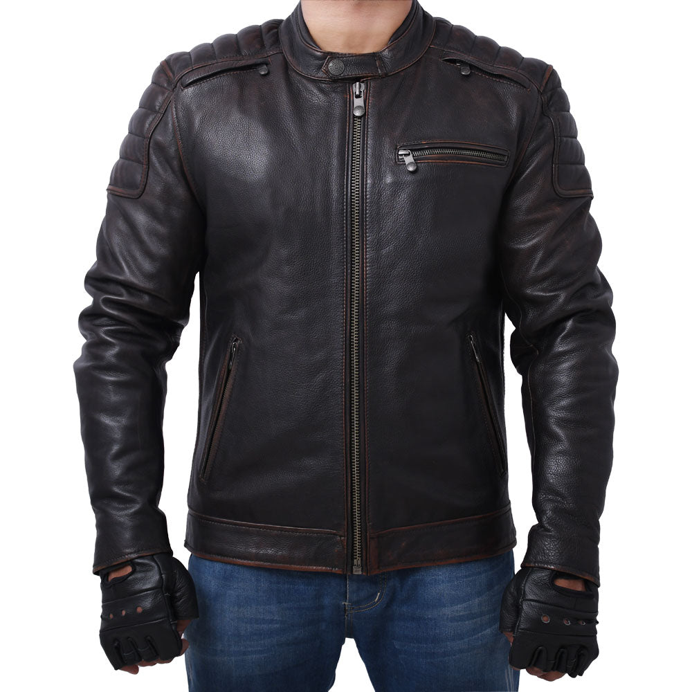 CRUSADER Motorcycle Leather Jacket Men's Jacket Best Leather Ny   