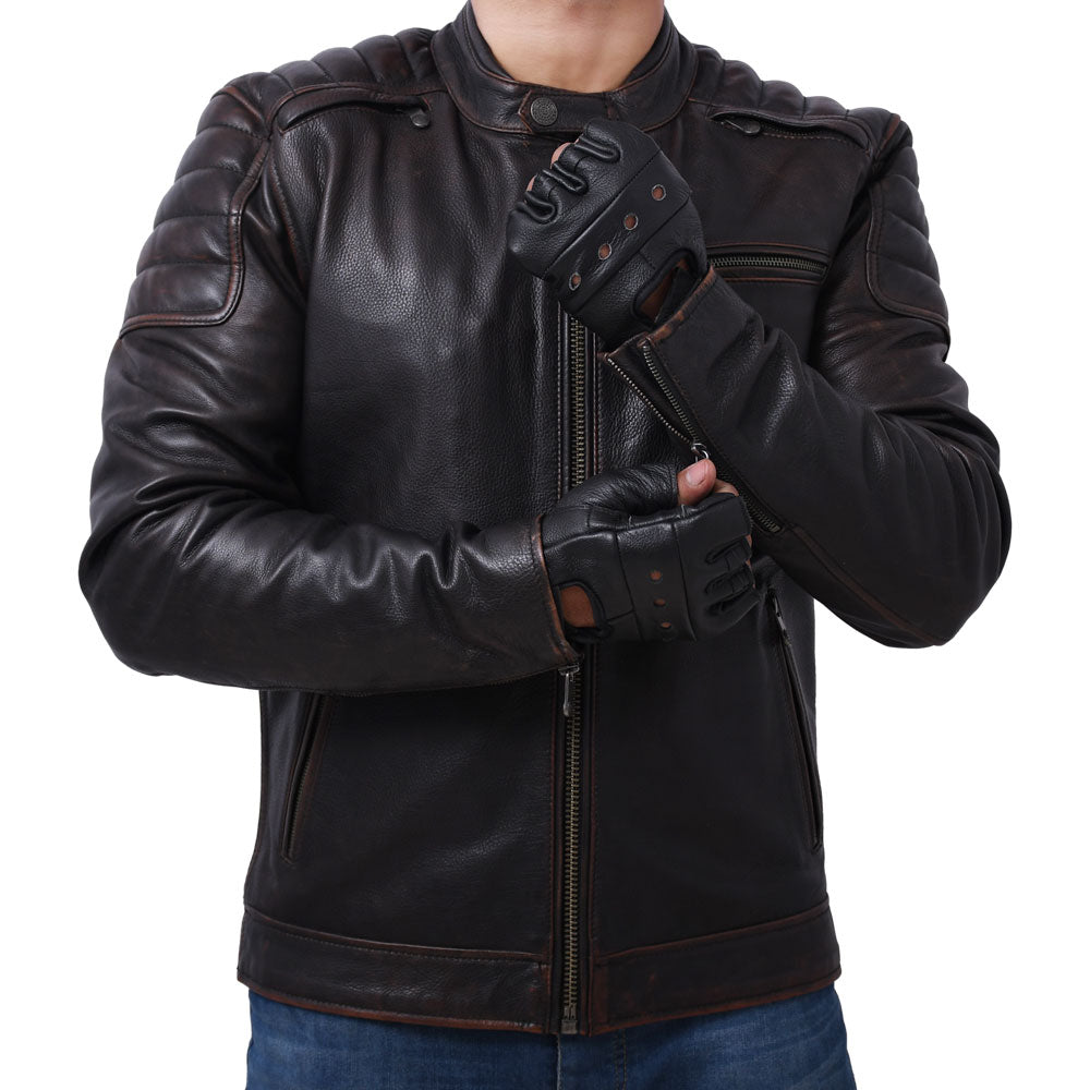 CRUSADER Motorcycle Leather Jacket Men's Jacket Best Leather Ny   