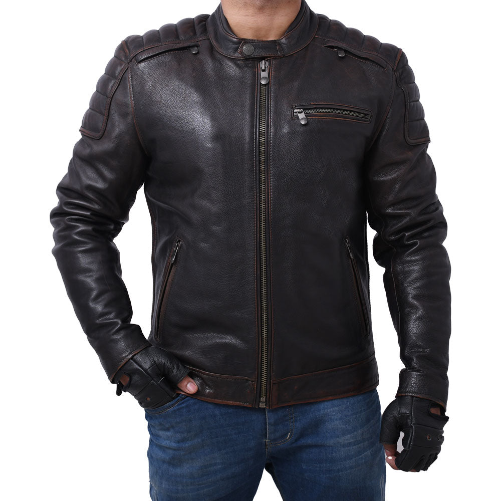 CRUSADER Motorcycle Leather Jacket Men's Jacket Best Leather Ny   