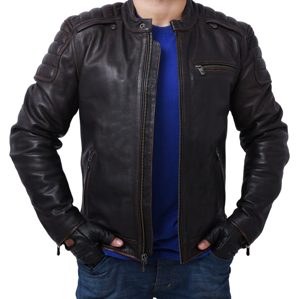 CRUSADER Motorcycle Leather Jacket Men's Jacket Best Leather Ny   