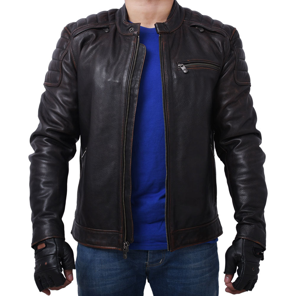 CRUSADER Motorcycle Leather Jacket Men's Jacket Best Leather Ny   