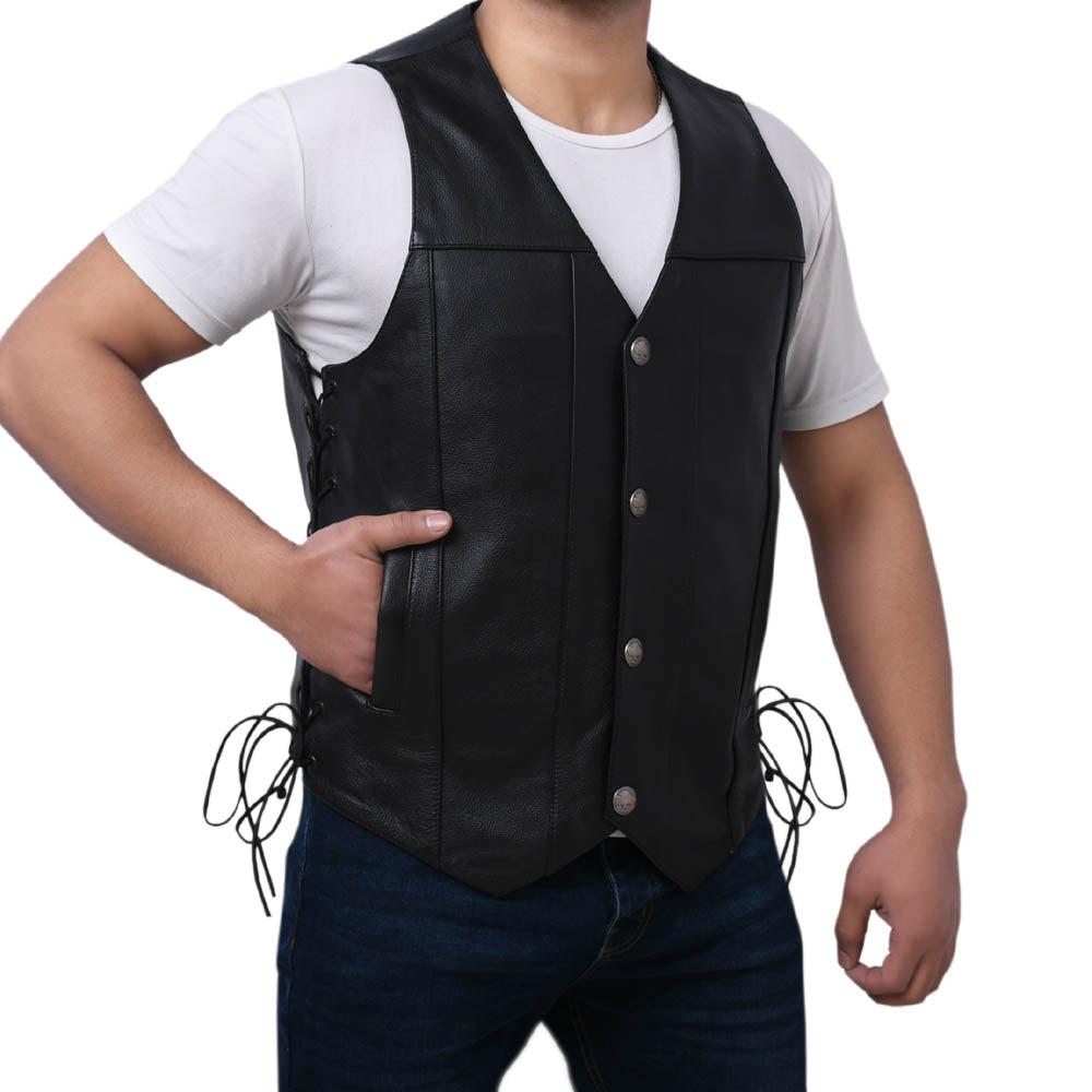 DOE - Motorcycle Leather Vest Men's Vest Best Leather Ny   