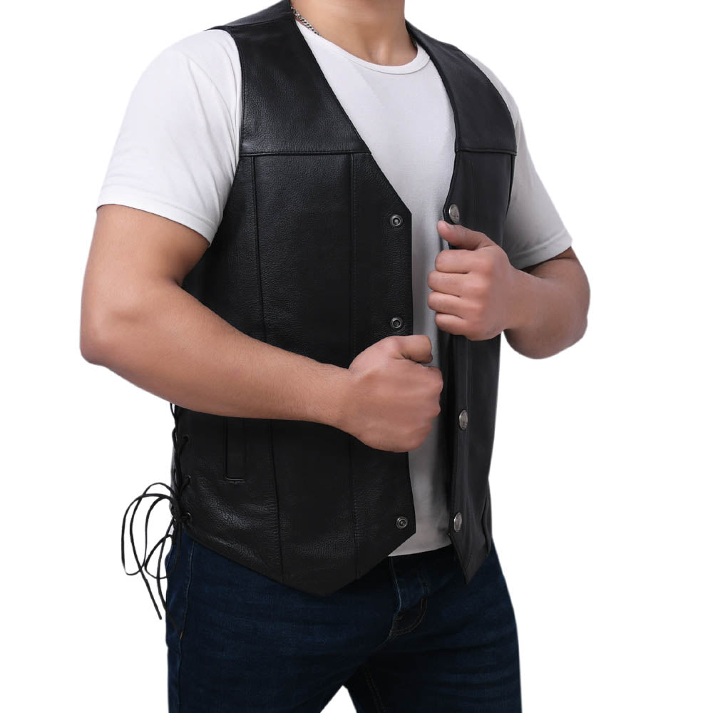 DOE - Motorcycle Leather Vest Men's Vest Best Leather Ny   