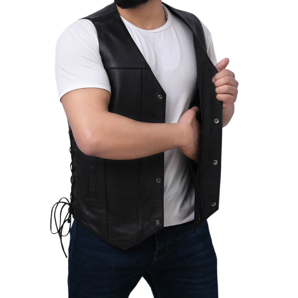 DOE - Motorcycle Leather Vest Men's Vest Best Leather Ny   