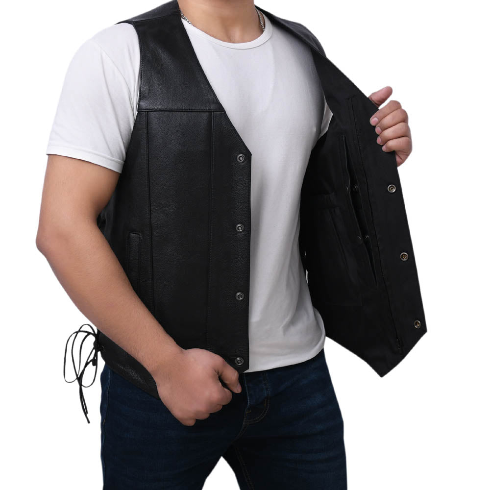 DOE - Motorcycle Leather Vest Men's Vest Best Leather Ny   