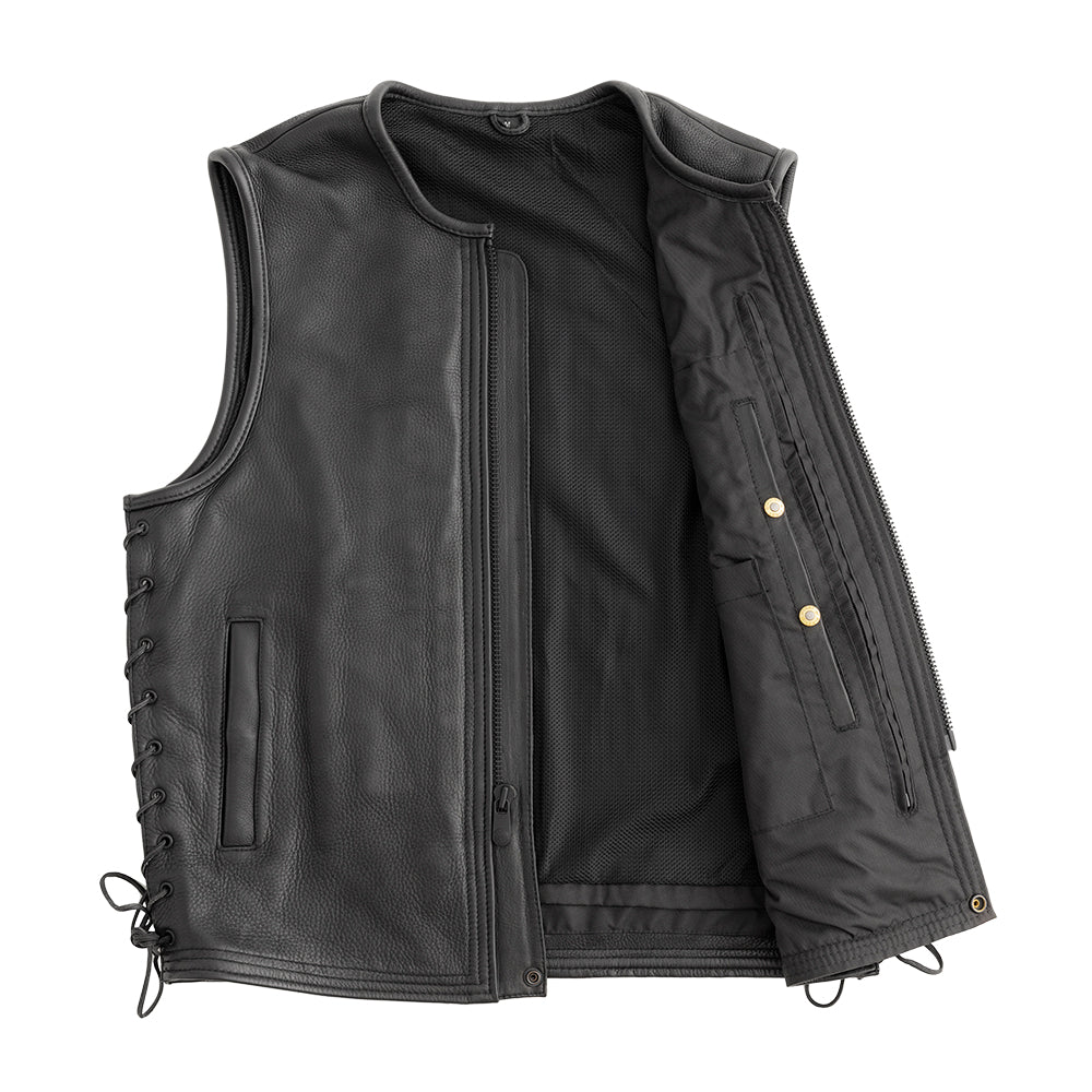 DUNKRIK - Motorcycle Leather Vest Men's Vest Best Leather Ny   