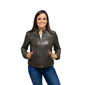 Favorite - Women's Fashion Leather Jacket (Army Green) Jacket Best Leather Ny   