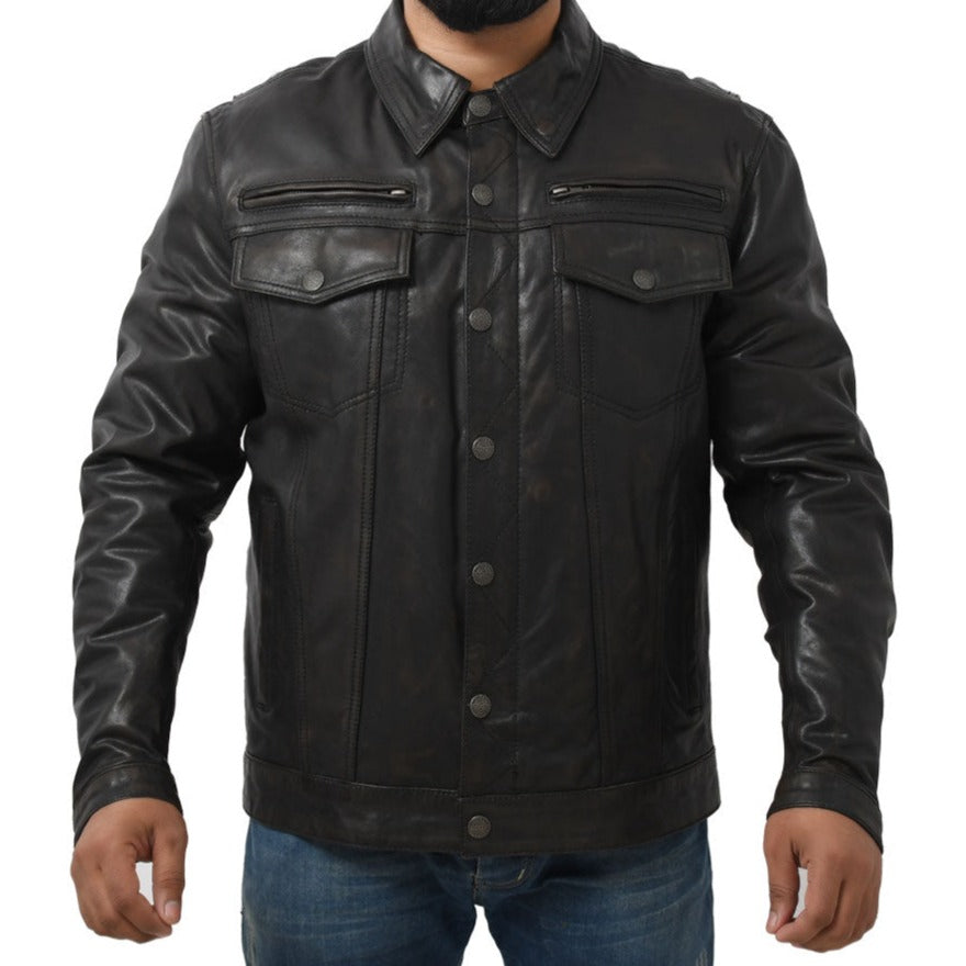 FIGHT CLUB Motorcycle Leather Jacket Men's Jacket Best Leather Ny   