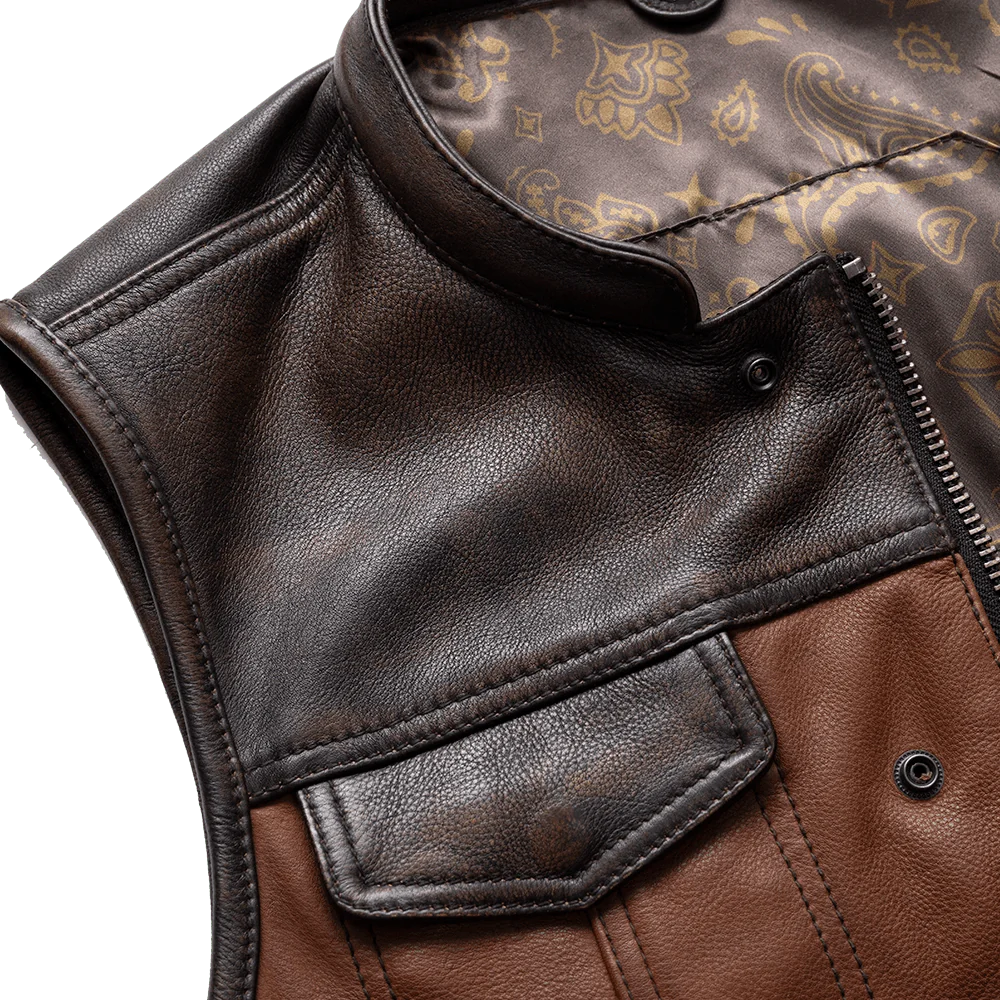 Goddess Men's Leather Motorcycle Vest  Best Leather NY Company   