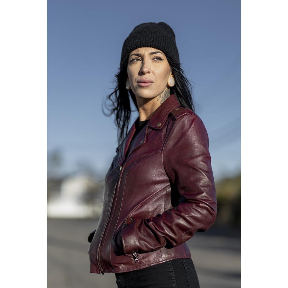 Harper - Women's Fashion Leather Jacket (Oxblood) Women's Jacket Best Leather Ny   