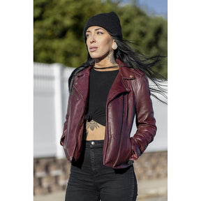 Harper - Women's Fashion Leather Jacket (Sangria) Women's Jacket Best Leather Ny   