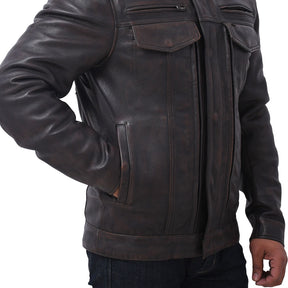 Hunter - Men's Motorcycle Leather Jacket Copper Men's Jacket Best Leather Ny   