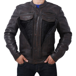 Hunter - Men's Motorcycle Leather Jacket Copper Men's Jacket Best Leather Ny   