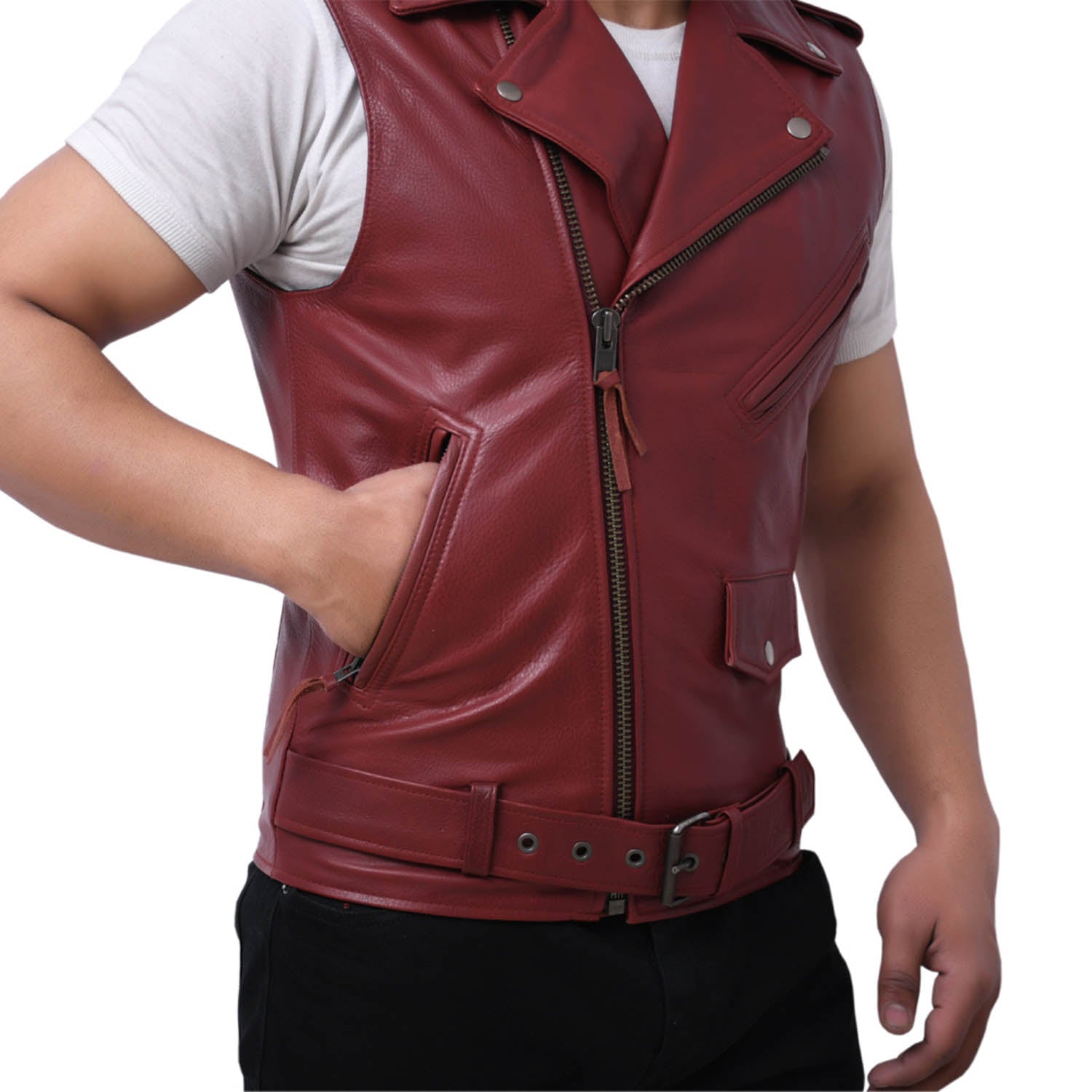 ICONIC - Motorcycle Leather Vest Men's Leather Vest Best Leather Ny   