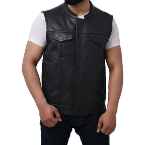 JETT - Motorcycle Leather Vest Men's Vest Best Leather Ny   