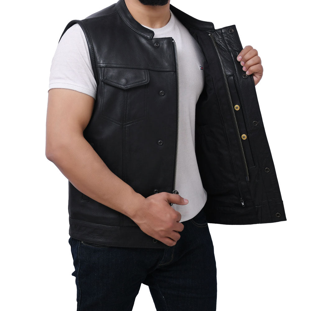 JETT - Motorcycle Leather Vest Men's Vest Best Leather Ny   