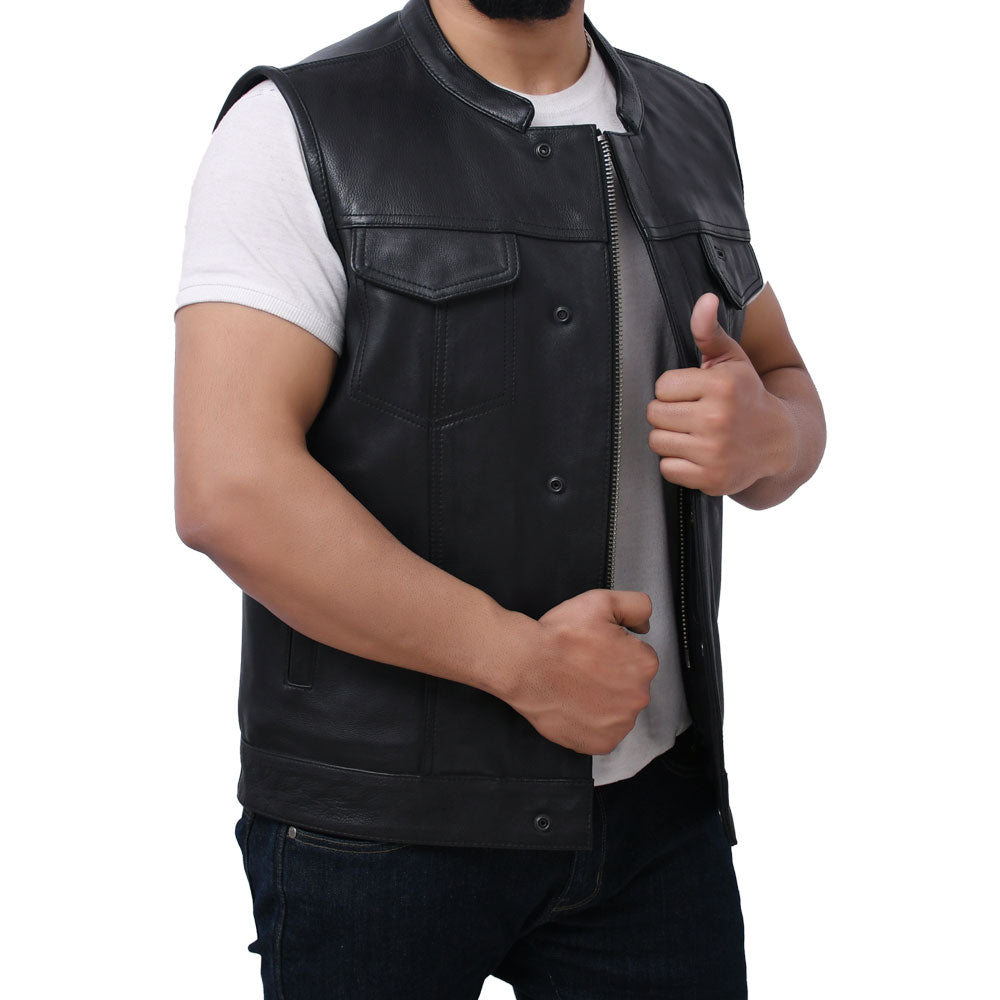 JETT - Motorcycle Leather Vest Men's Vest Best Leather Ny   