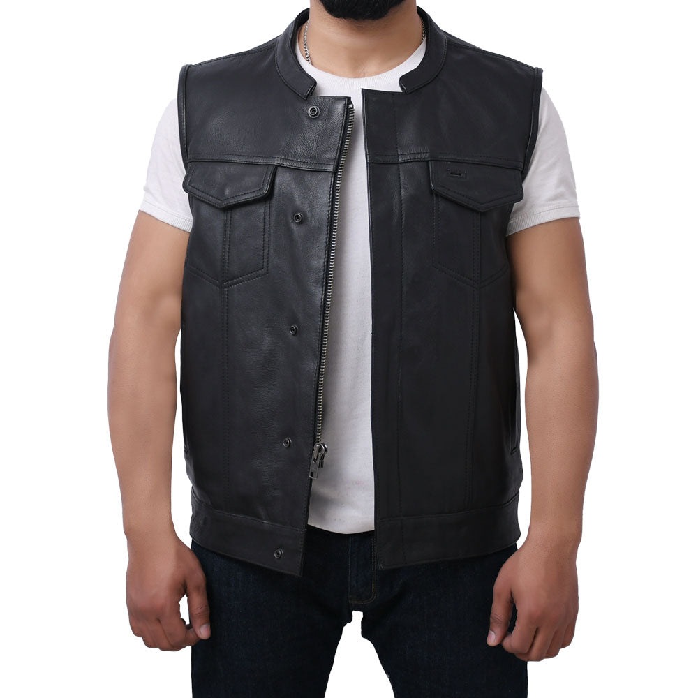 JETT - Motorcycle Leather Vest Men's Vest Best Leather Ny   