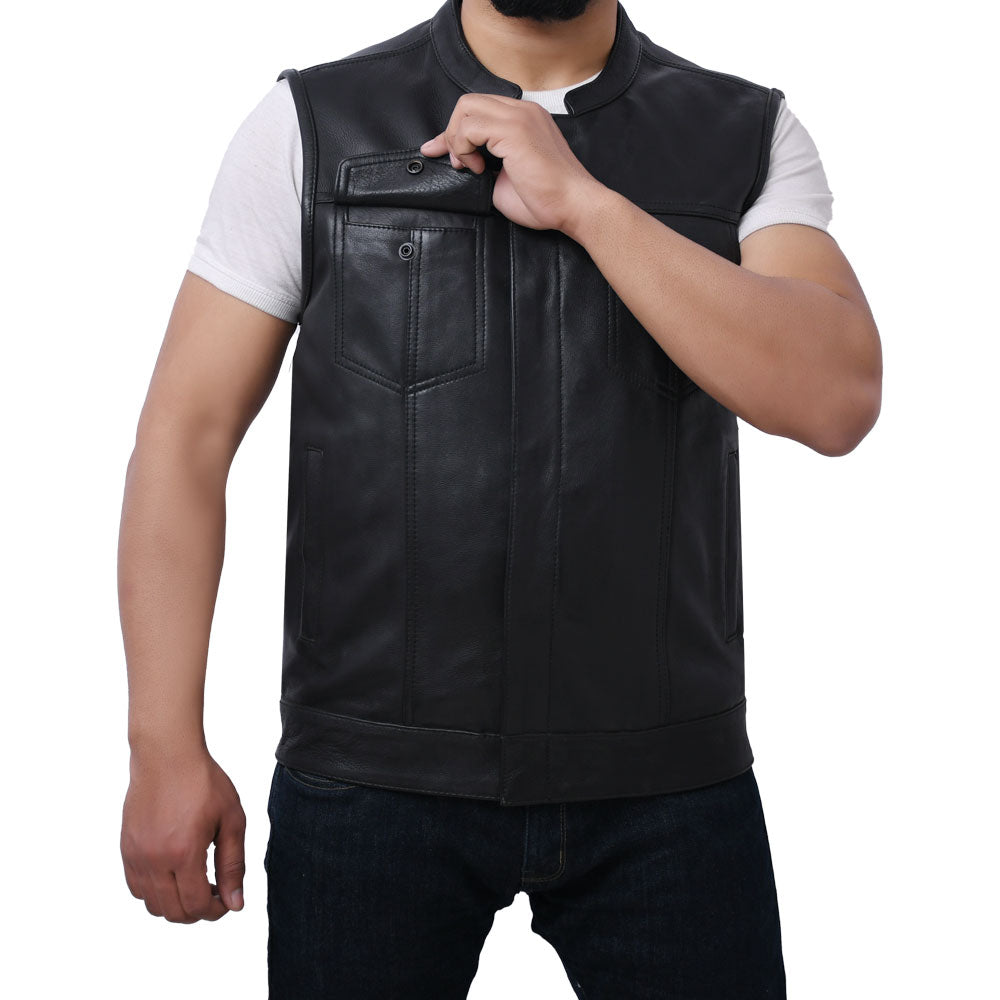 JETT - Motorcycle Leather Vest Men's Vest Best Leather Ny   