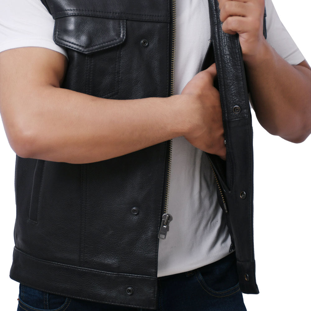 LOGAN - Motorcycle Leather Vest Men's Vest Best Leather Ny   