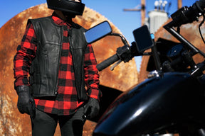 LUIS SWAT - Motorcycle Leather Vest Men's Vest Best Leather Ny   