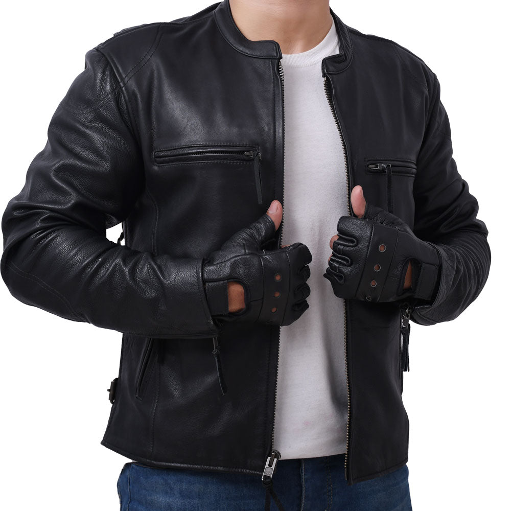 Mad Max - Men's Motorcycle Leather Jacket (Black) Men's Jacket Best Leather Ny   