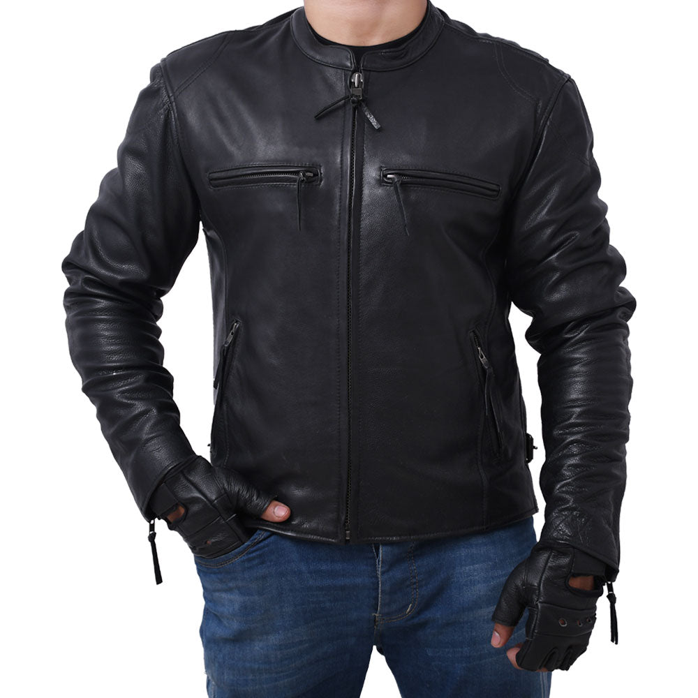 Mad Max - Men's Motorcycle Leather Jacket (Black) Men's Jacket Best Leather Ny   