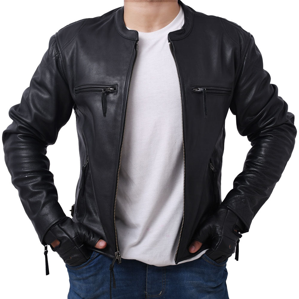 Mad Max - Men's Motorcycle Leather Jacket (Black) Men's Jacket Best Leather Ny   