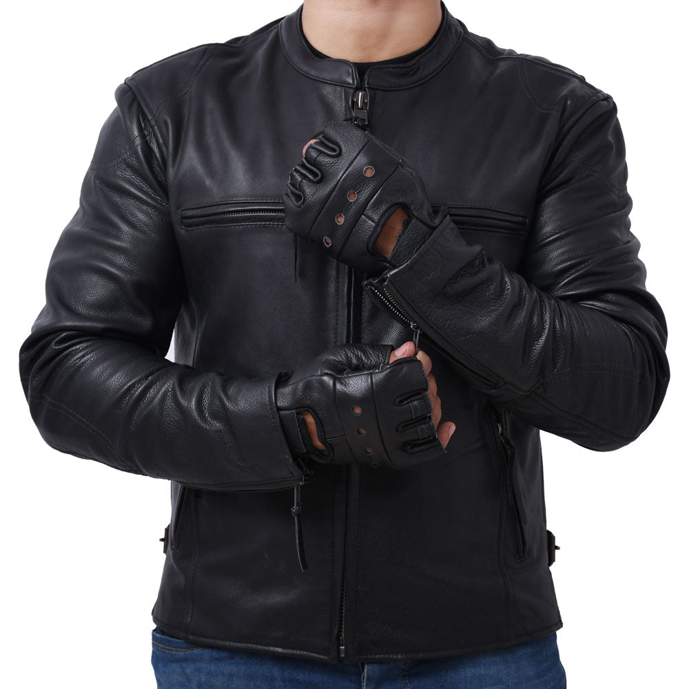 Mad Max - Men's Motorcycle Leather Jacket (Black) Men's Jacket Best Leather Ny   