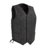 Morbius - Men's Motorcycle Western Style Leather Vest Men's Vest Best Leather Ny S Black 