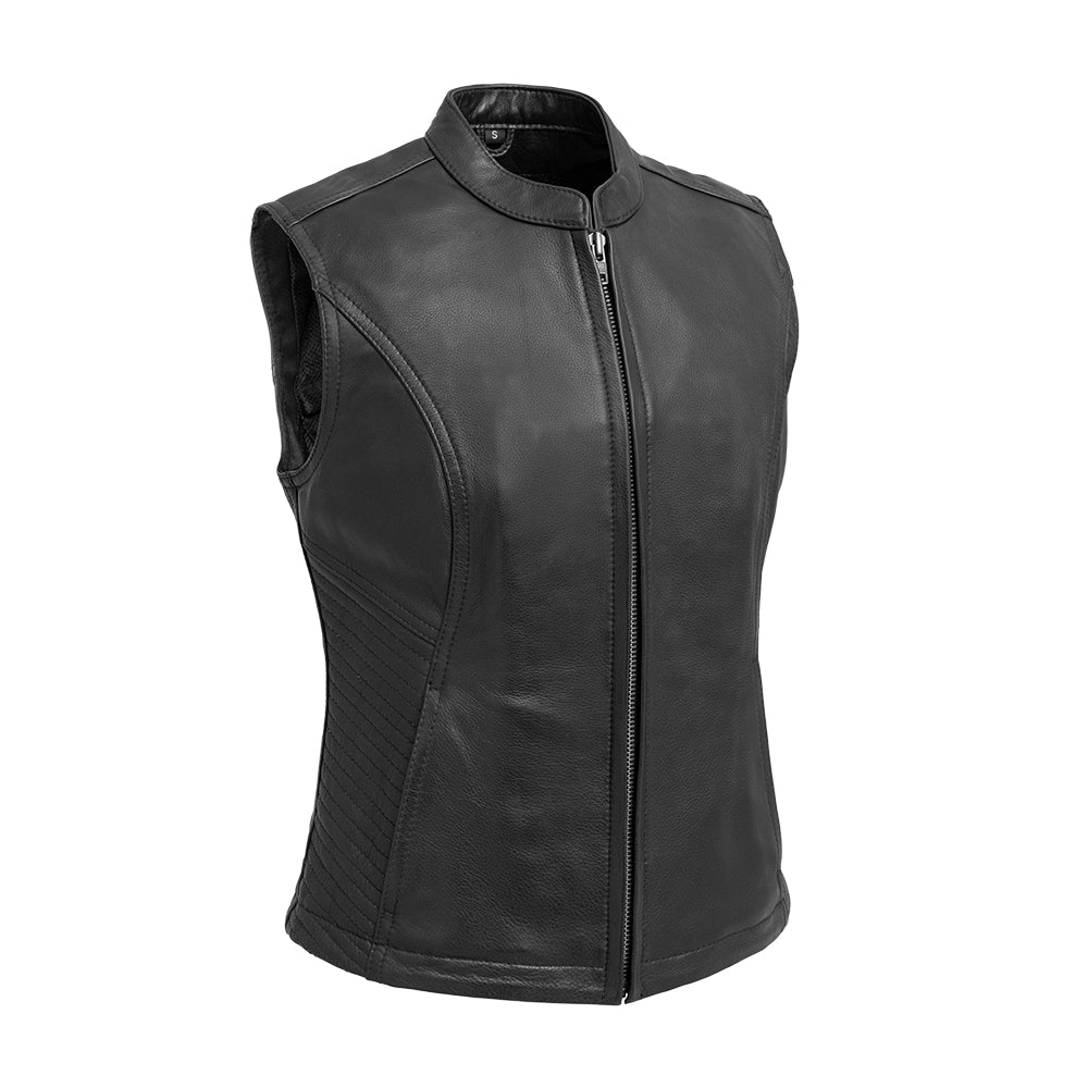 Nova Women's Motorcycle Leather Vest Women's Leather Vest Best Leather NY Company XS Black 