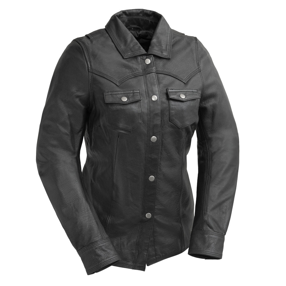 Zenith Women's Leather Motorcycle Shirt Women's Shirt Best Leather NY Company XS  