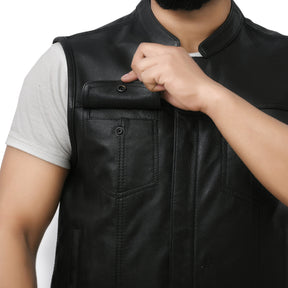 PLUNGE - Motorcycle Leather Vest Men's Vest Best Leather Ny   