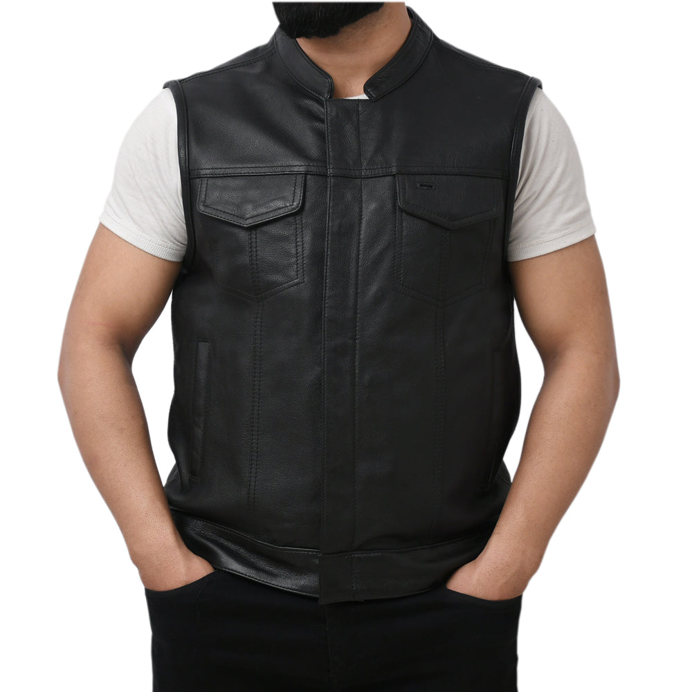 PLUNGE - Motorcycle Leather Vest Men's Vest Best Leather Ny   