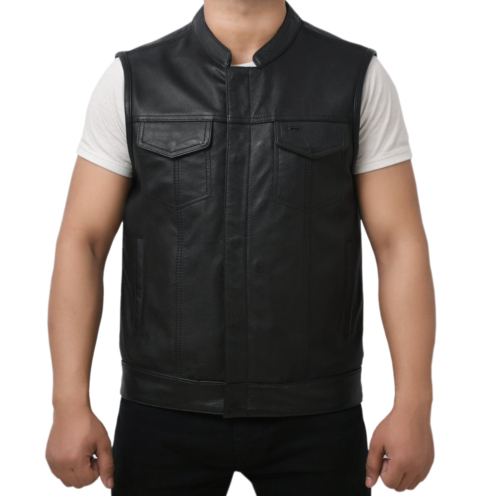 PLUNGE - Motorcycle Leather Vest Men's Vest Best Leather Ny   