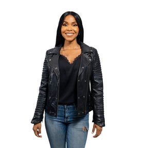 Queens - Women's Fashion Lambskin Leather Jacket (Black) Women's Jacket Best Leather Ny   