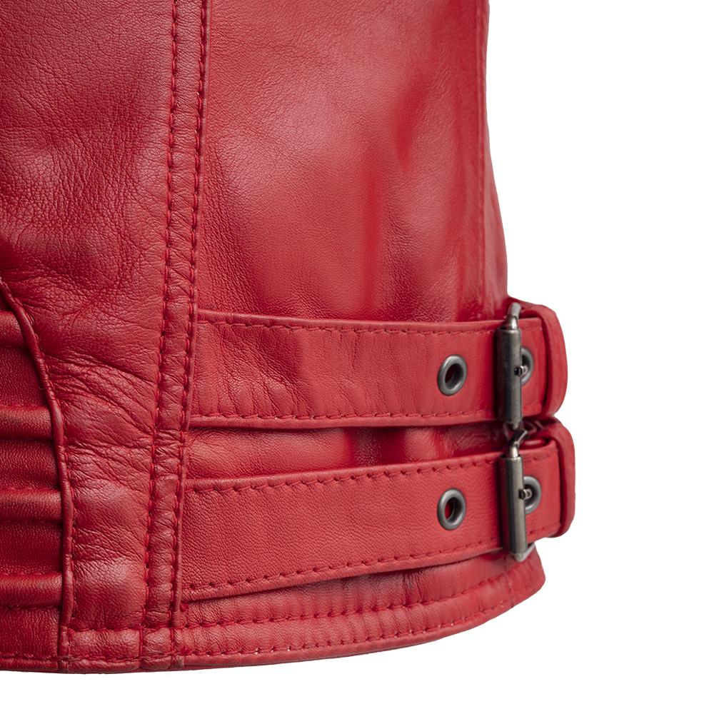 Queens - Women's Fashion Lambskin Leather Jacket (Fire Red) Women's Jacket Best Leather Ny   