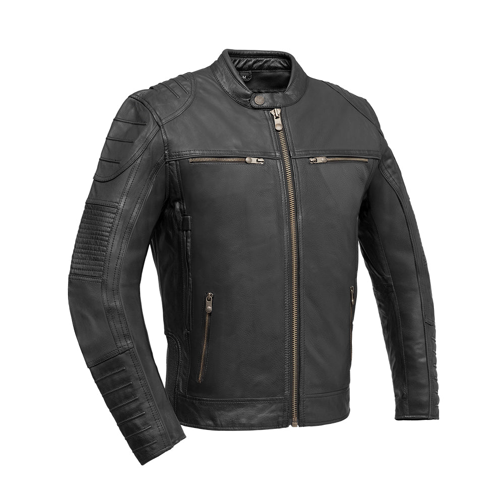 Driftor Men's Motorcycle Leather Jacket Men's Leather Jacket Best Leather NY Company Black S 