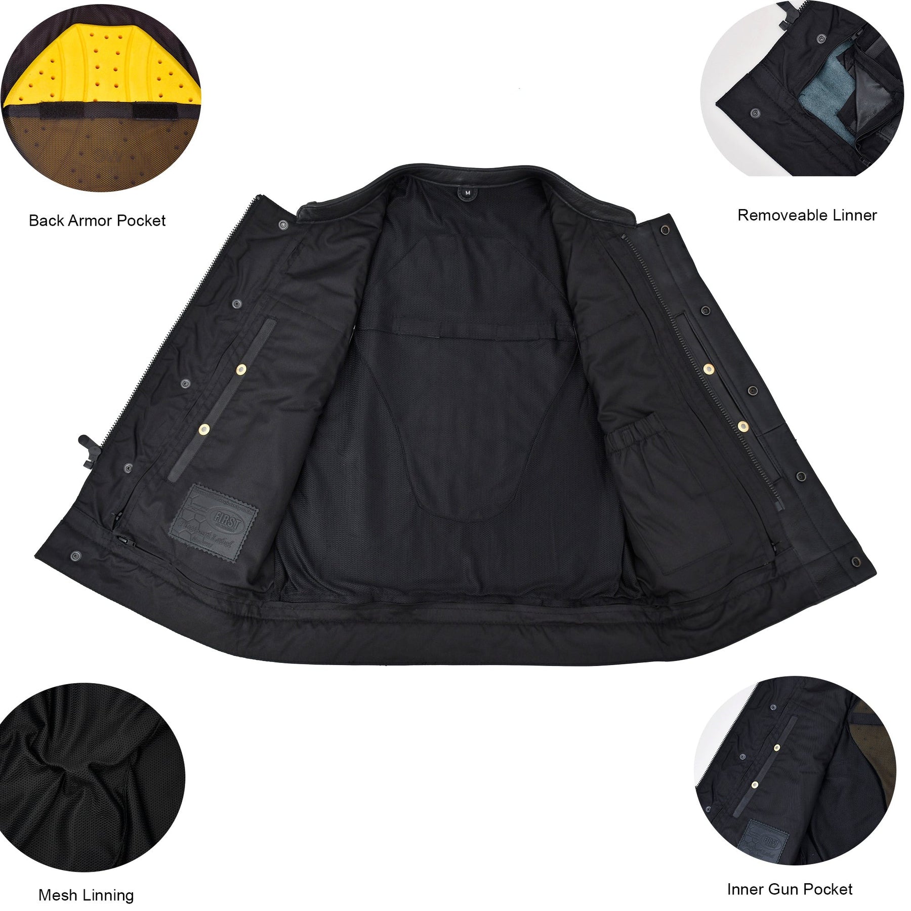 RUTGER - Motorcycle Leather Vest Men's Vest Best Leather Ny   