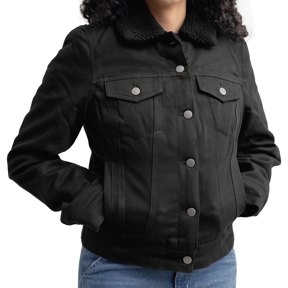 Samantha - Women's Faux Shearling Twill Jacket Jacket Best Leather Ny   